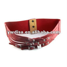Red PU With Elastic Belt For Women